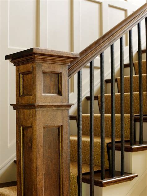 Wall mounted metal handrail bracket. Metal spindles | Rustic staircase, Painted staircases ...