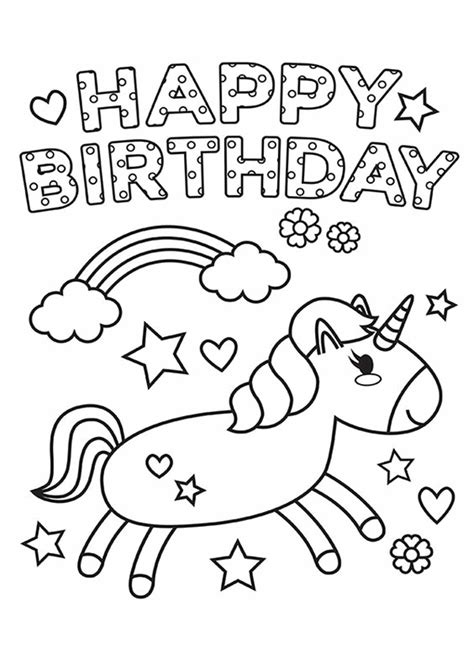Free Printable Happy Birthday Coloring Pictures
