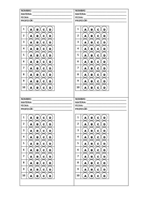 Hoja De Respuestas Tipo Icfes Pdf