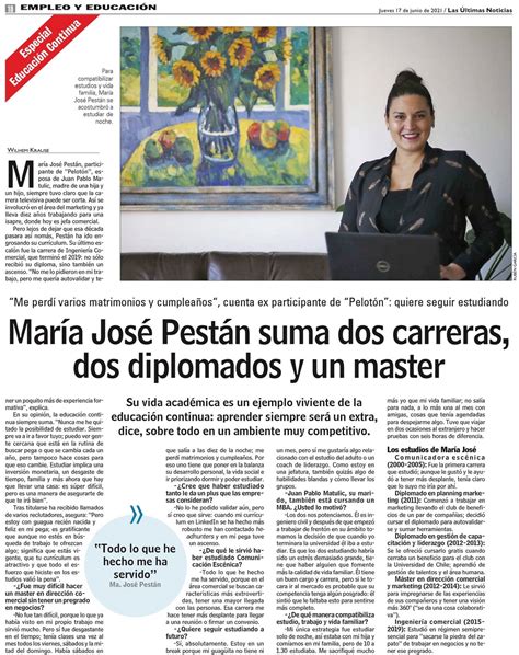 La Imparable Carrera Académica De María José Pestán