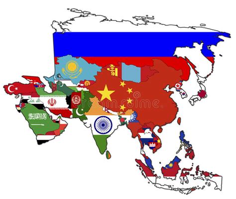 Średnie utrudnienia, miejscami niewielkie korki. Polityczna Mapa Asia Na Kuli Ziemskiej Mapie Ilustracji ...