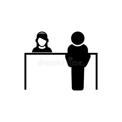 Registration Desk Vector Customer Service Desk Icon Ticket Counter