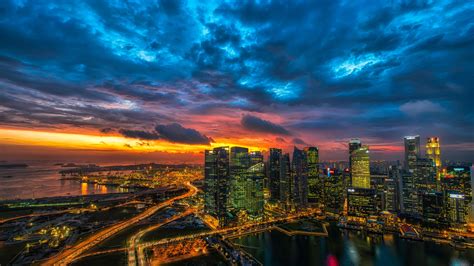 Singapore Evening Cityscape