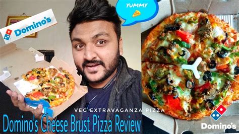 Dominos Cheese Burst Pizza Review 🍕 🔥 Veg Extravaganza Pizza 🔥🍕