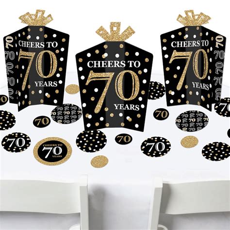 Big Dot Of Happiness Adult 70th Birthday Gold Birthday Party Decor