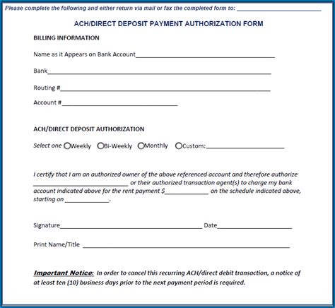 √ Free Printable Direct Deposit Authorization Form