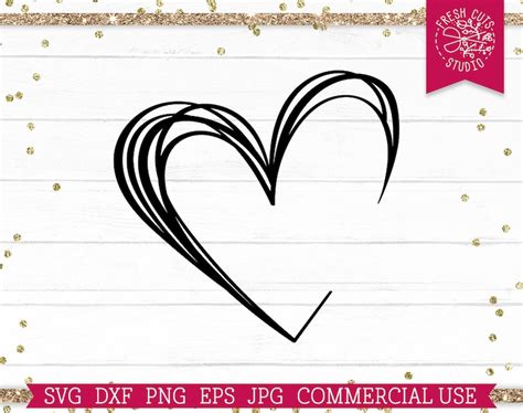 Heart Svg Cut File For Cricut Silhouette File Messy Heart Etsy Ireland