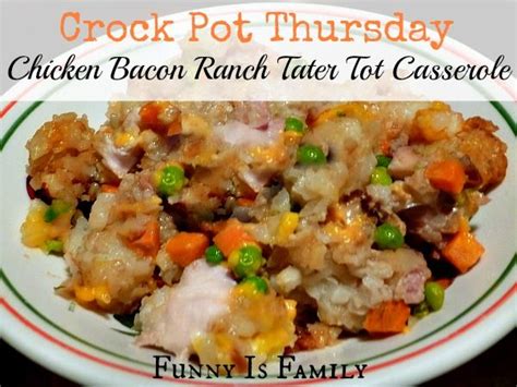 This casserole combines cooked chicken, . Crock Pot Chicken Bacon Ranch Tater Tot Casserole | Recipe ...