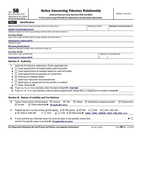 Calam O Irs Form Treasury