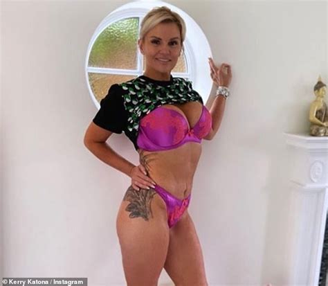 Kerry Katona Sizzles In A Snapshot Of Bright Pink Lingerie As She Flaunts Her Very Big Assets
