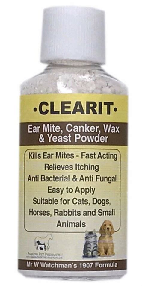 Clearit Ear Mite Canker Wax And Yeast Powder Poochdvd