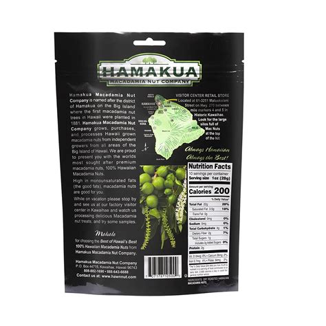 Hamakua Macadamia Nuts Unsalted Hawaiian Grown Dry Roasted Half And