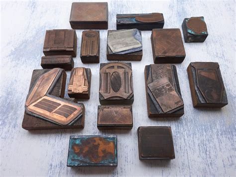 Art Deco Copper Plate Printing Blocks Showpiece Antiques
