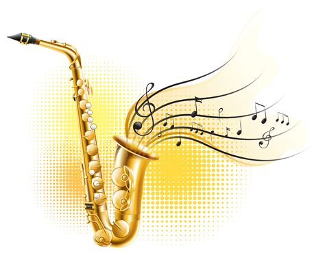 Classic Saxophone With Music Notes 373884 Vector Art At Vecteezy