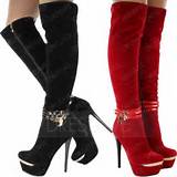 Pictures of Red High Heel Boots