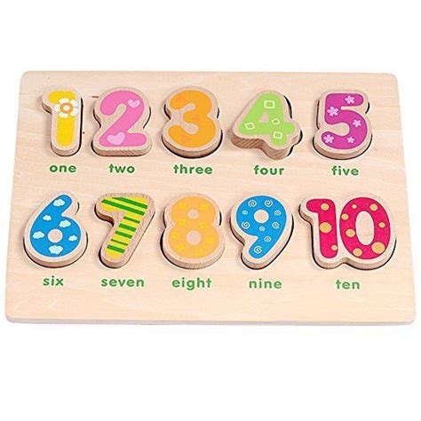Kid Toddler Wooden Numbers Puzzles Early Development Educational Toy 10