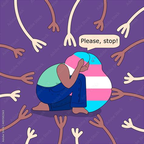 Bullying Of Transgender Transgender Day Of Remembrance Illustrations With A Scared Transgender