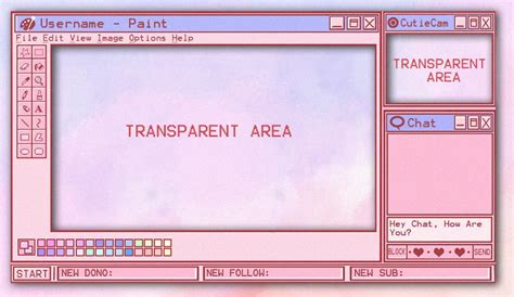 Cute Pastel Pink Ms Paint Twitch Overlay Overlay Twitch Chat Etsy