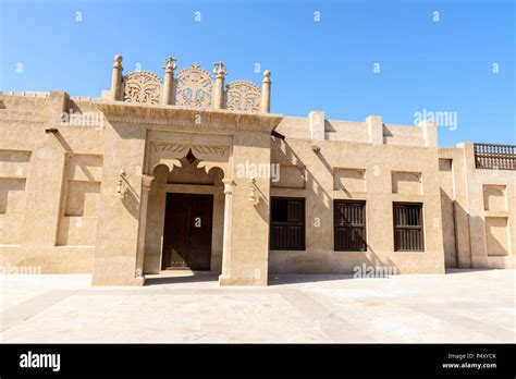 Bastakiya Old Town With Arabic Architecture In Dubai Uae Stock Photo