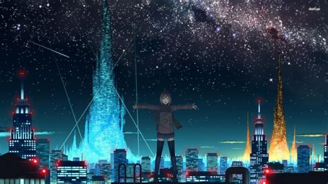 Anime Starry Night Sky Wallpaper Background ~ Monodomo City Wallpaper