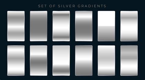 Set Of Silver Or Platinum Gradients Download Free Vector Art Stock