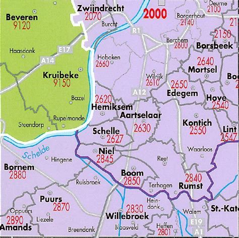 Kaart Antwerpen Gemeenten Provincie Duitsland Antwerpse Kaart Europa
