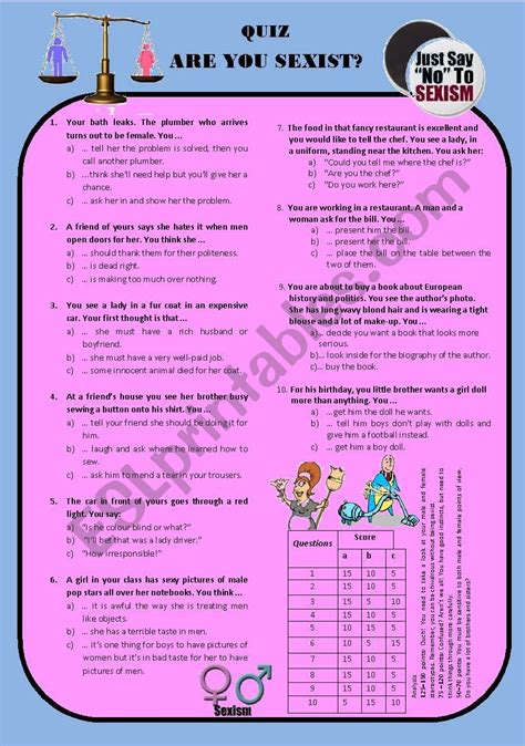 Quiz Worksheet Forms Of Sexism Study Hot Sex Picture
