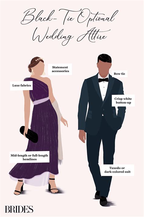 Black Tie Optional Wedding Attire For Men And Women