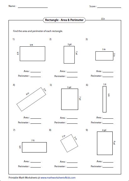Area And Perimeter With Mixed Numbers Worksheet