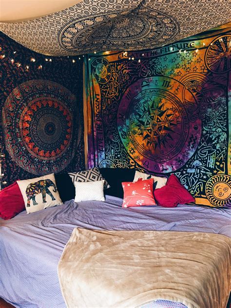 Guest Bedroom Bedroom Decor Hippy Room Grunge Bedroom Throughout Hippie Room Decor In 2020