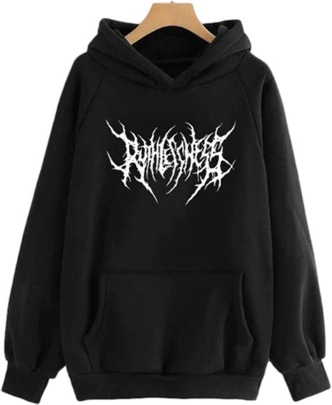 N Brand Y2k Unisex Hoodie And Sweatshirt Oversized Loose Cool Print Harajuku Hip Hop Black