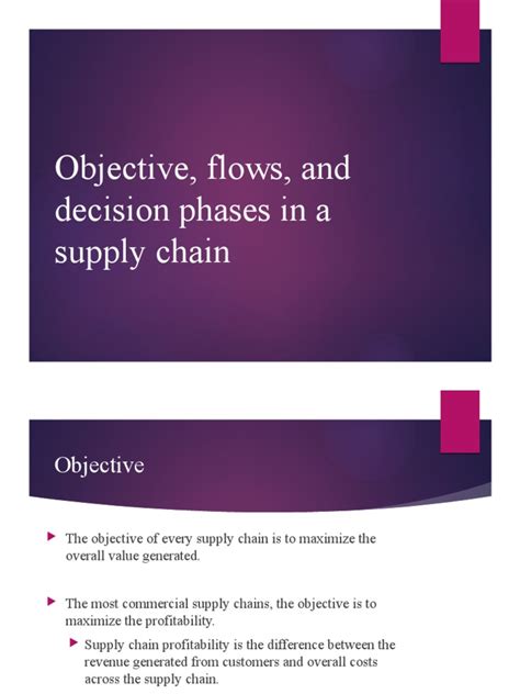 Scm Objective Fows And Decision Phases Pdf Supply Chain