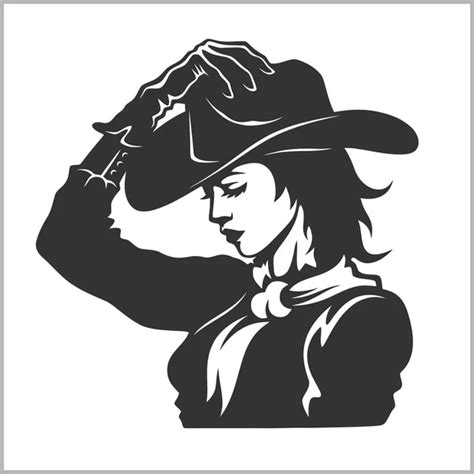 Cowgirl Girl Wild West Cricut Silhouette Svg Vector Clip Art Cut