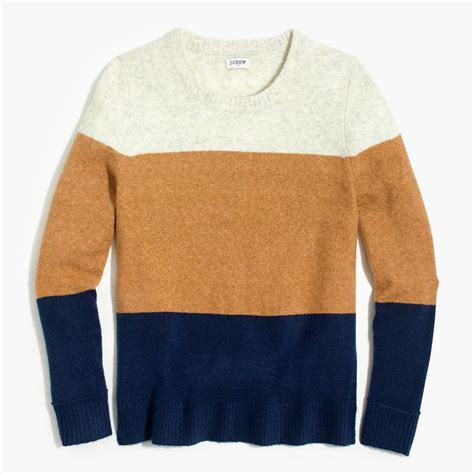 Shop Jcrew Factory For The Colorblock Crewneck Sweater In Extra Soft
