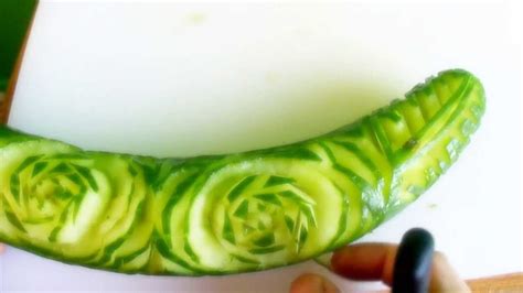 Art In Cucumber Show Vegetable Carving Tutorial Longer Version