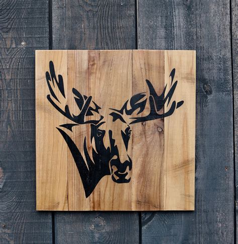 Moose Wall Art Moose On Wood Moose Signreclaimed Wood Wall Etsy