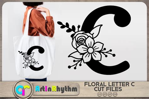 Letter C Svg Floral Letter C Alphabet Svg Letter Svg Etsy