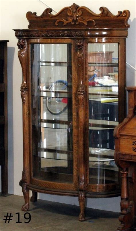 Get the best deals and free shipping today! Antique Curio China Cabinet Curved Glass
