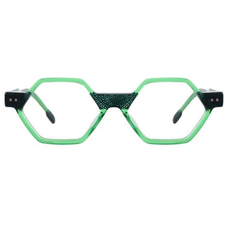 Stuart Geometric Green Glasses Aoolia Com
