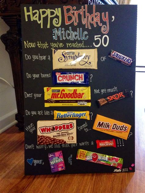50th Birthday Candy Board Ideas