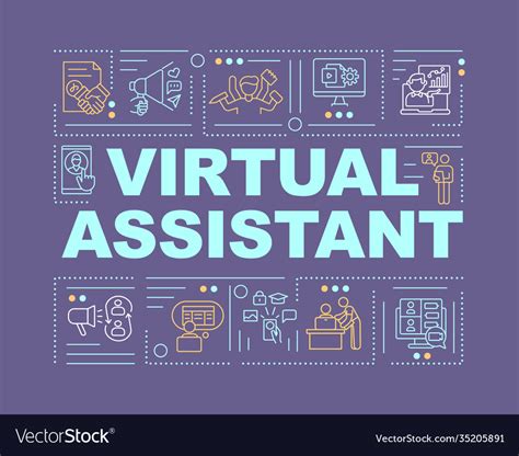 Virtual Assistant Word Concepts Banner Royalty Free Vector