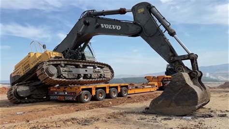 Loading And Transporting The Volvo Ec700c Excavator In The New Working