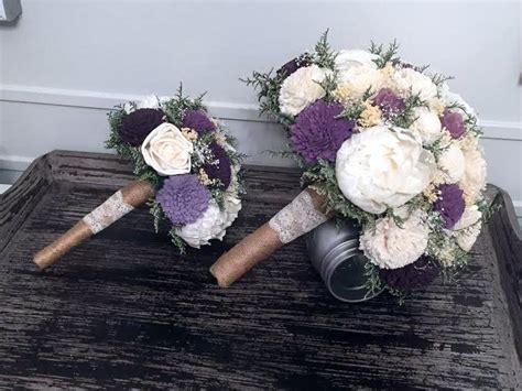 Purple Plum Lavender Ivory Wedding Bouquet Sola Flowers