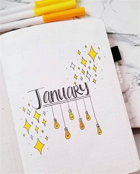 15 Ideas Encantadoras Para La Portada De Enero Para Tu Bullet Journal