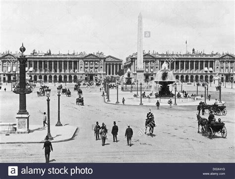 Old Photograph Of Place De La Concorde Paris France 1890 Stock Photo