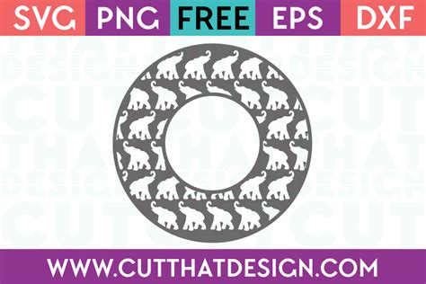 Download Elephant Circle Monogram Frame Design 2 Cut That Design