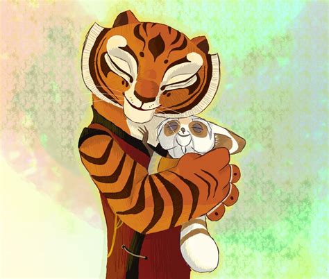 A Drawing Of A Tiger Holding A Small White Cat In Its Arms And Looking