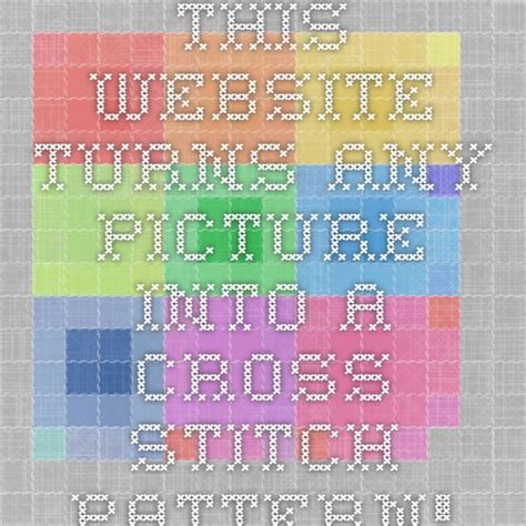 Here you can convert your photo into a stitch pattern. This website turns any picture into a cross stitch pattern ...