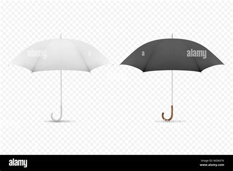 Vector3d Realistisch Rendern Weiße Und Schwarze Leere Regenschirm Icon