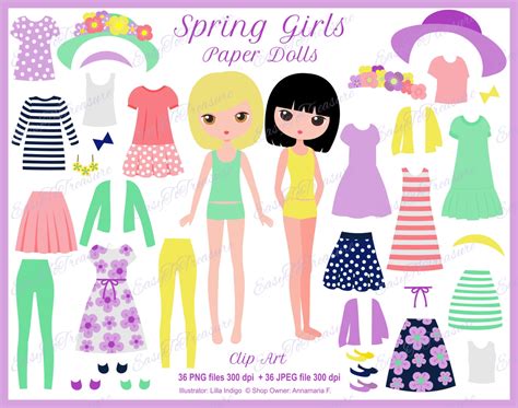 Printable Paper Doll Fashion Clipart Girl Clipart Paper Doll Clipart